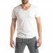Ανδρική λευκή κοντομάνικη μπλούζα Vintage στυλ it210319-76 2