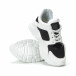 Γυναικεία ασπρόμαυρα sneakers με πλατφόρμα it250119-67 4