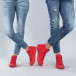 Ψηλά κόκκινα sneakers για ζευγάρια cs-red-B341-B339 2