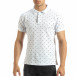Ανδρική λευκή  polo shirt με Clover μοτίβο it120619-35 2