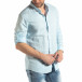 Ανδρικό γαλάζιο πουκάμισο από λινό και βαμβάκι it210319-105 4