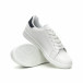 Ανδρικά λευκά αθλητικά παπούτσια με μπλέ λεπτομέρεια it040619-2 4