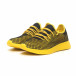 Ανδρικά κίτρινα αθλητικά παπούτσια Mesh με μαύρες λεπτομέρειες it230519-10 3