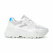Γυναικεία λευκά αθλητικά παπούτσια με ογκώδης σόλα it270219-7 2