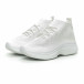 Γυναικεία λευκά αθλητικά παπούτσια κάλτσα Chunky it150319-42 4