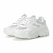 Γυναικεία λευκά αθλητικά παπούτσια με ογκώδης σόλα it270219-7 3