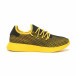 Ανδρικά κίτρινα αθλητικά παπούτσια Mesh με μαύρες λεπτομέρειες it230519-10 2