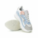 Γυναικεία λευκά αθλητικά παπούτσια με παστέλ λεπτομέρειες it270219-6 4