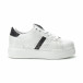 Γυναικεία λευκά sneakers με διακοσμητικές λεπτομέρειες it250119-47 2