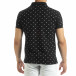 Ανδρική μαύρη polo shirt με Clover μοτίβο it120619-36 3