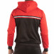 Ανδρικό μαύρο φούτερ 3 striped με κόκκινη κουκούλα  it240818-110 3