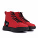 Ανδρικά κόκκινα ψηλά sneakers με καπιτονέ tr050121-1 3