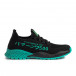 Ανδρικά μαύρα sneakers με πρασινή λεπτομέρεια gr020221-2 2