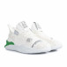 Ανδρικά λευκά sneakers με πρασινή λεπτομέρεια gr020221-4 4