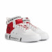 Ανδρικά λευκά ψηλά sneakers με αξεσουάρ gr020221-8 4