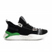 Ανδρικά μαύρα sneakers με πρασινή λεπτομέρεια gr020221-5 2