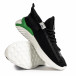 Ανδρικά μαύρα sneakers με πρασινή λεπτομέρεια gr020221-5 5