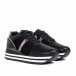 Γυναικεία μαύρα sneakers με συνδυασμό υλικών Martin Pescatore G0113-3 it100821-5 3