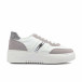 Γυναικεία λευκά sneakers δισόλα με ασημί λεπτομέρεια Janessa P205 it040822-14 2