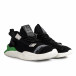 Ανδρικά μαύρα sneakers με πρασινή λεπτομέρεια gr020221-5 4