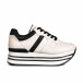 Γυναικεία λευκά sneakers με πλατφόρμα it100821-2 2