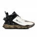 Ανδρικά ψηλά sneakers σε άσπρο και μαύρο 9987 gr231122-5 2