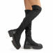Γυναικείες μαύρες μπότες Over the Knee CH2155 it161121-4 3