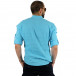 Ανδρικό λινό πουκάμισο τιρκουάζ DU140206 it120422-6 3