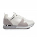 Γυναικεία λευκά sneakers με λεπτομέρεια glitter it110221-5 5