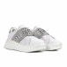 Γυναικεία λευκά sneakers με ασημί λεπτομέρεια και λάστιχα AB2301-4 it040822-16 3