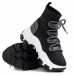 Γυναικεία μαύρα sneakers μποτάκια κάλτσα tr231020-2 4
