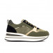 Γυναικεία συνδυασμένα πράσινα sneakers με πλατφορμα AD611 it040822-1 2