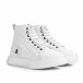 Ανδρικά All white ψηλά sneakers με καπιτονέ tr050121-3 3