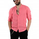 Ανδρικό ροζ λινό πουκάμισο Duca Homme DU140206 it120422-7 2