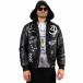 Ανδρικό μαύρο μπουφάν bomber X-Feel 3A69 it121022-3 2