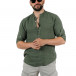 Ανδρικό πράσινο λινό πουκάμισο Just West 2022-CA13 it120422-1 2