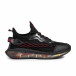Ανδρικά μαύρα αθλητικά παπούτσια με σόλες σιλικόνης YH666 gr070921-55 2