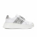 Γυναικεία λευκά sneakers με ασημί λεπτομέρεια και λάστιχα AB2301-4 it040822-16 2
