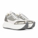 Γυναικεία λευκά sneakers με πλατφορμα AB2302-1 it220322-24 3