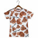 Ανδρική λευκή κοντομάνικη μπλούζα Teddy Bear it200421-1 2