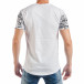 Ανδρική λευκή κοντομάνικη μπλούζα με πριντ εφημερίδας tsf250518-58 4