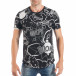 Ανδρική μαύρη κοντομάνικη μπλούζα με comics επιγραφές tsf250518-16 2