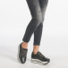 Γυναικεία μαύρα sneakers από οικολογικό δέρμα με πλατφόρμα και φερμουάρ  it240118-7 2
