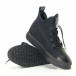 Γυναικεία μαύρα ψηλά sneakers από συνδυασμό υφασμάτων με ελαστικά κορδόνια it240118-20 5