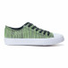 Γυναικεία υφασμάτινα sneakers με πράσινες και μαύρες ρίγες it240118-12 2