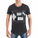 Ανδρική μαύρη κοντομάνικη μπλούζα με σχέδια tsf250518-61 3