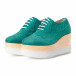 Γυναικεία πράσινα παπουτσια με πλατφορμα VeraBlum it240118-58 4