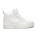 Ανδρικά ψηλά λευκά sneakers με Shagreen design it251019-17 2