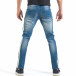 Ανδρικό γαλάζιο τζιν Slim fit με διακοσμητικές ρίγες από μπογιά it260318-87 4