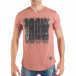Ανδρική ροζ κοντομάνικη μπλούζα GROW με μεταλλικό εφέ tsf250518-18 2